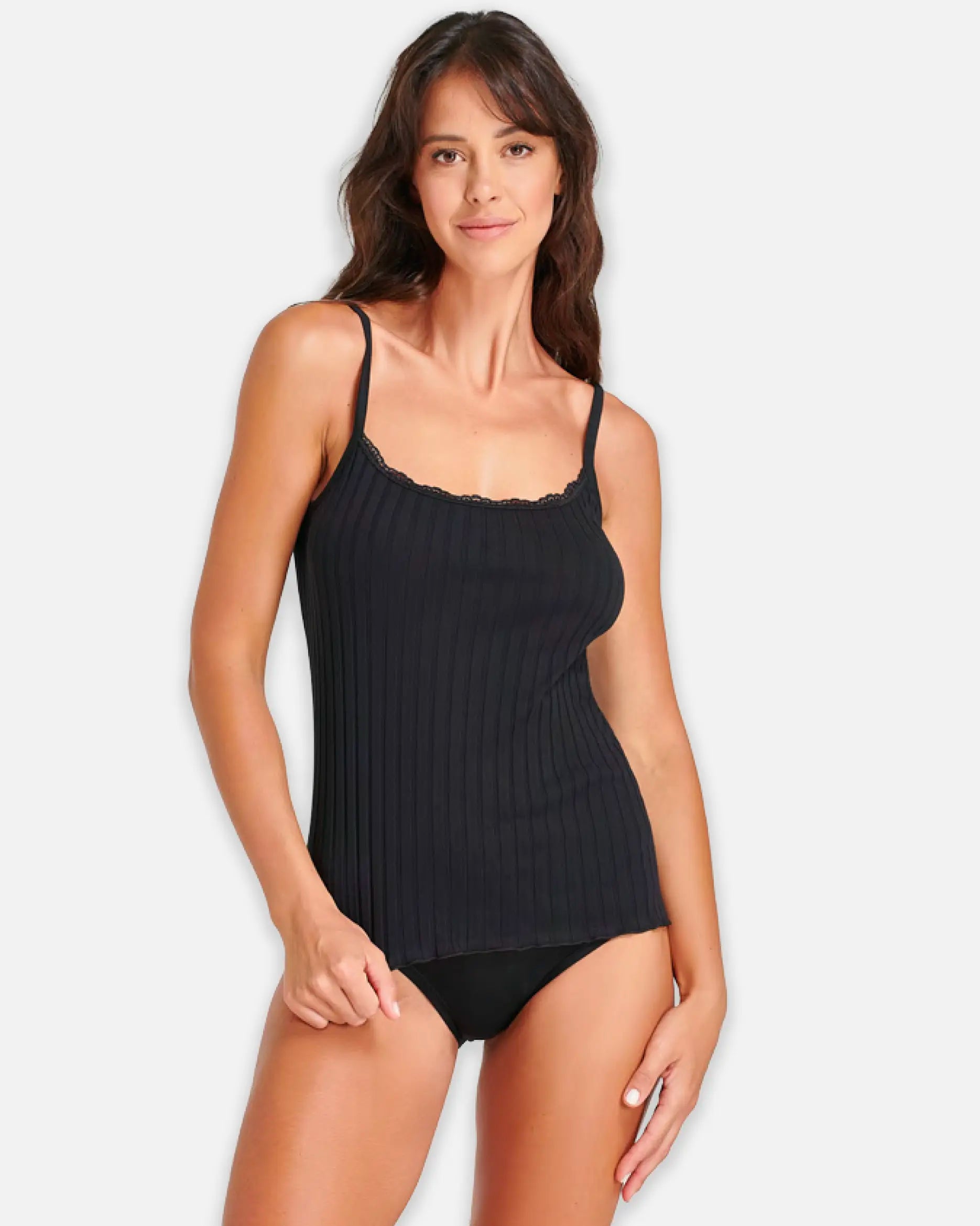 Canottiera a spalla fine in cotone Basic Cotton 6500