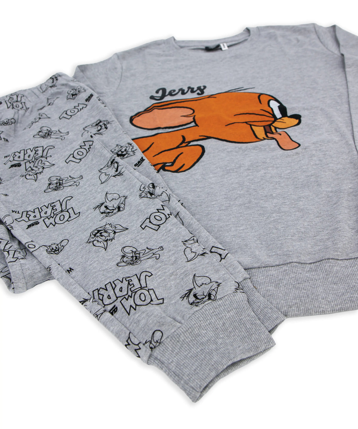 Pigiama lungo da donna in cotone interlock Sabor WBL7897 "Tom and Jerry"