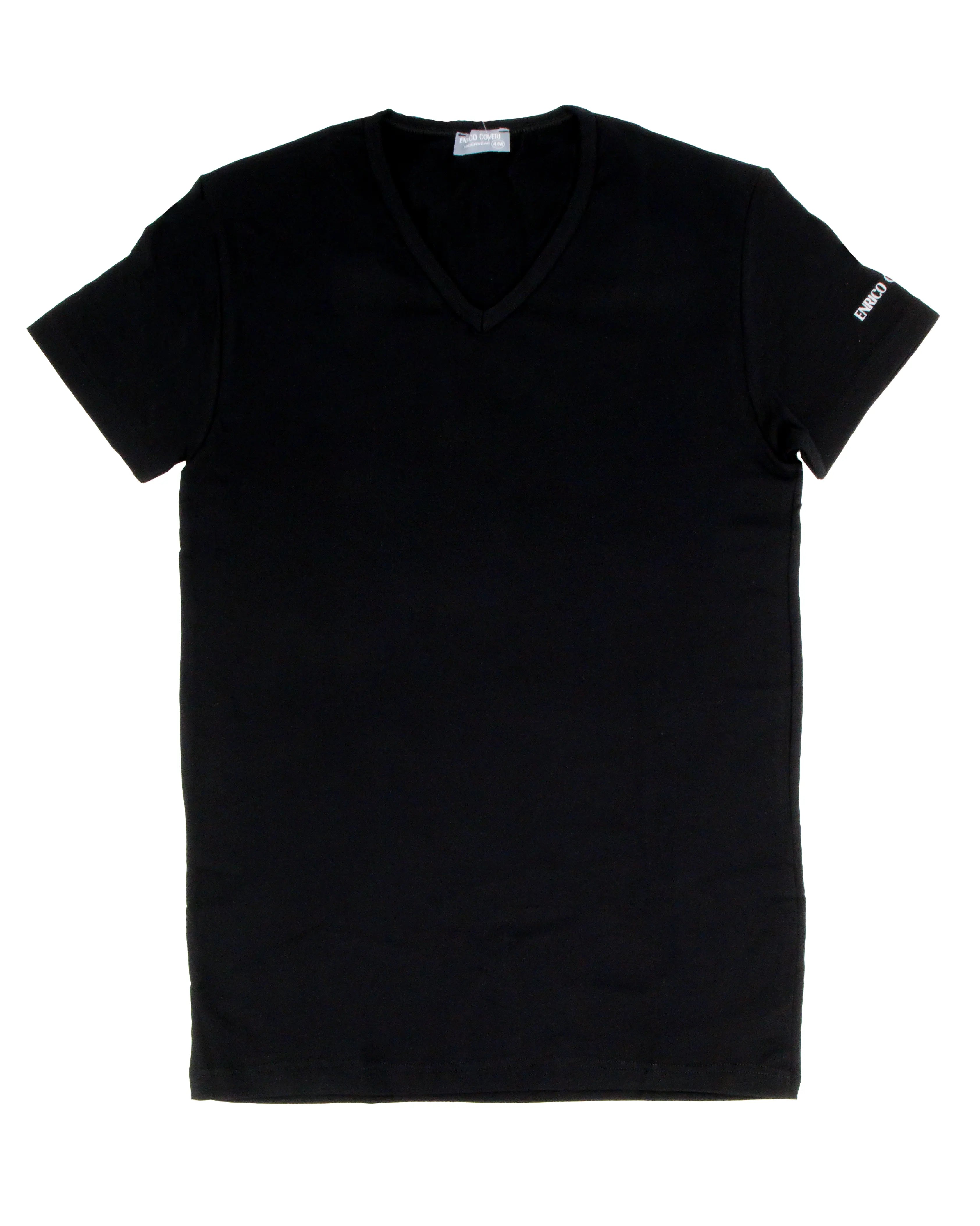 Mezza manica scollo a V in cotone elasticizzato Enrico Coveri ET1001