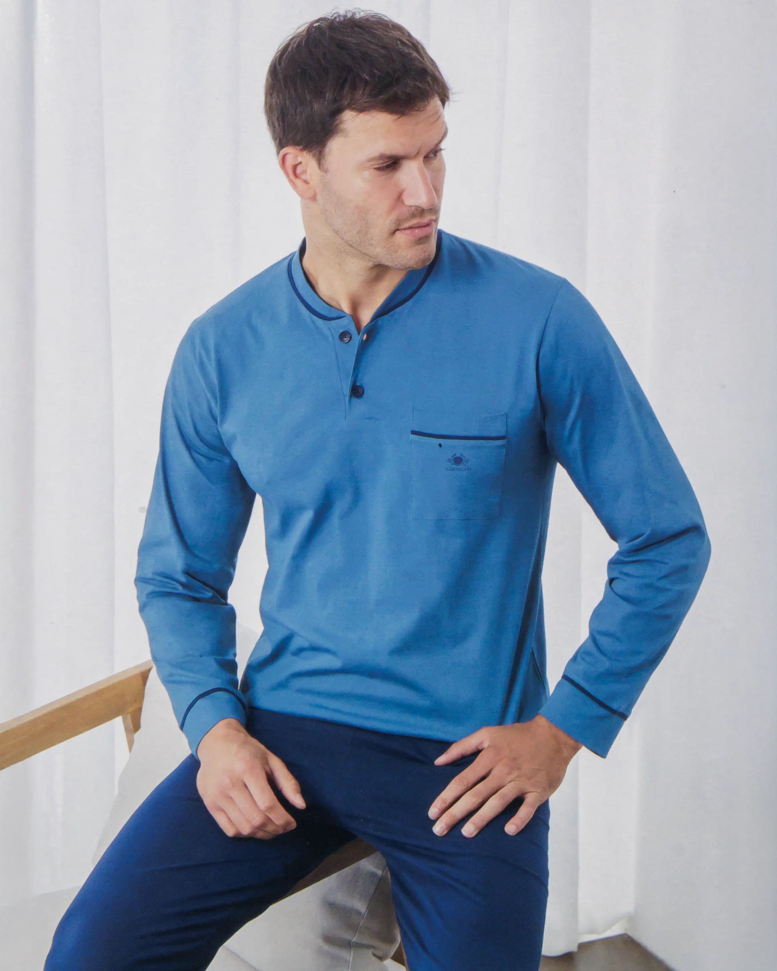 Pigiama da uomo in cotone Il Granchio GP1150