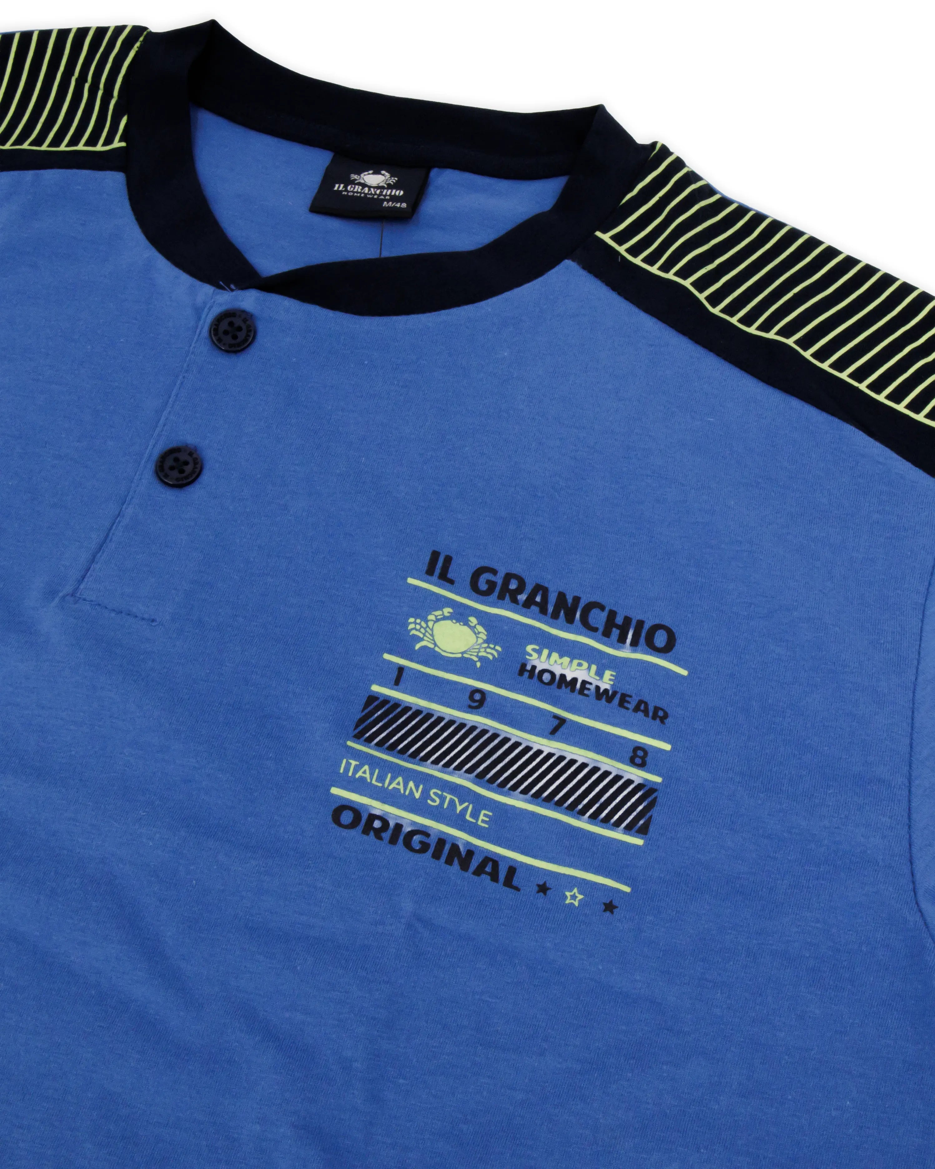 Pigiama corto da uomo in cotone Il Granchio GP1158