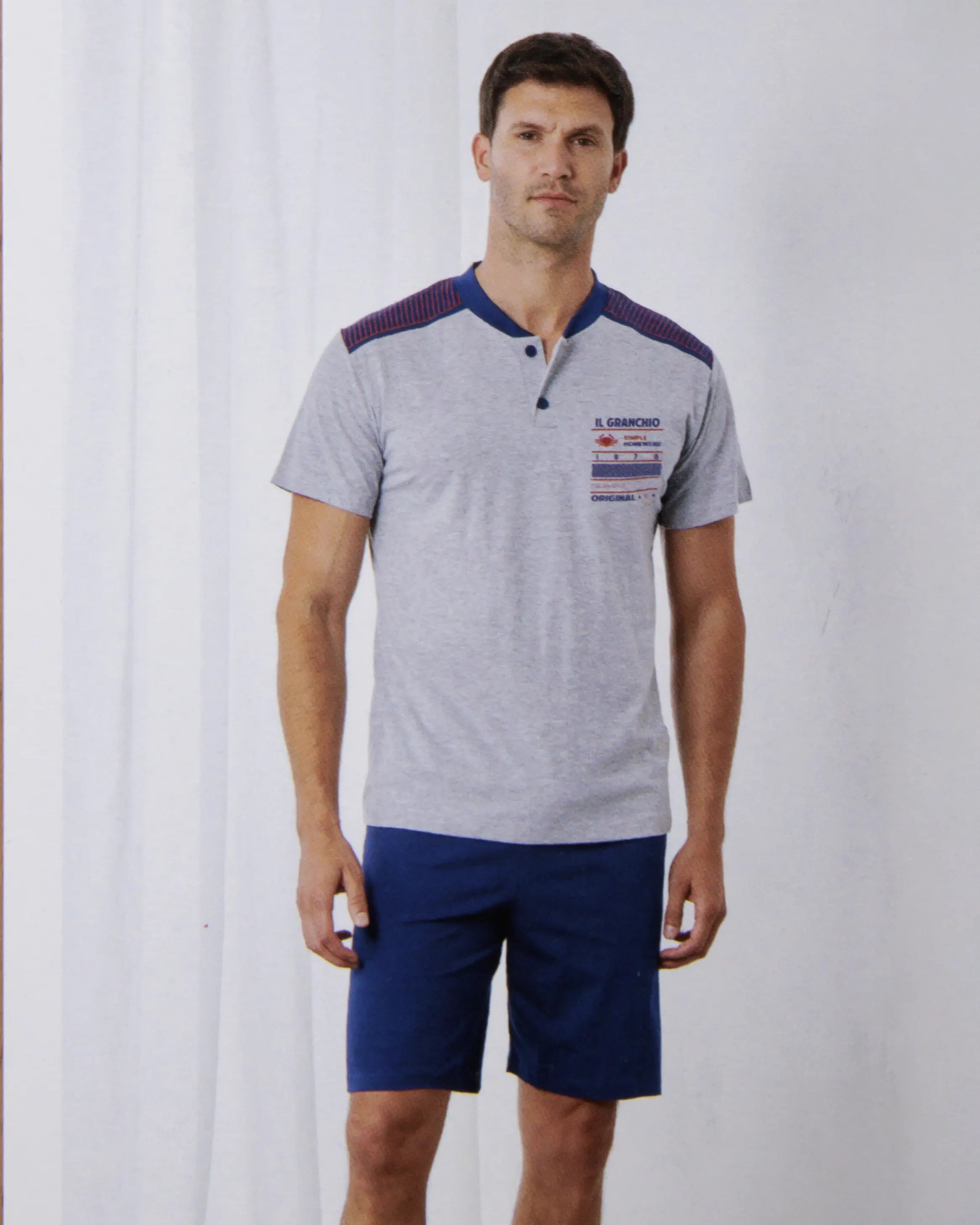 Pigiama corto da uomo in cotone Il Granchio GP1158