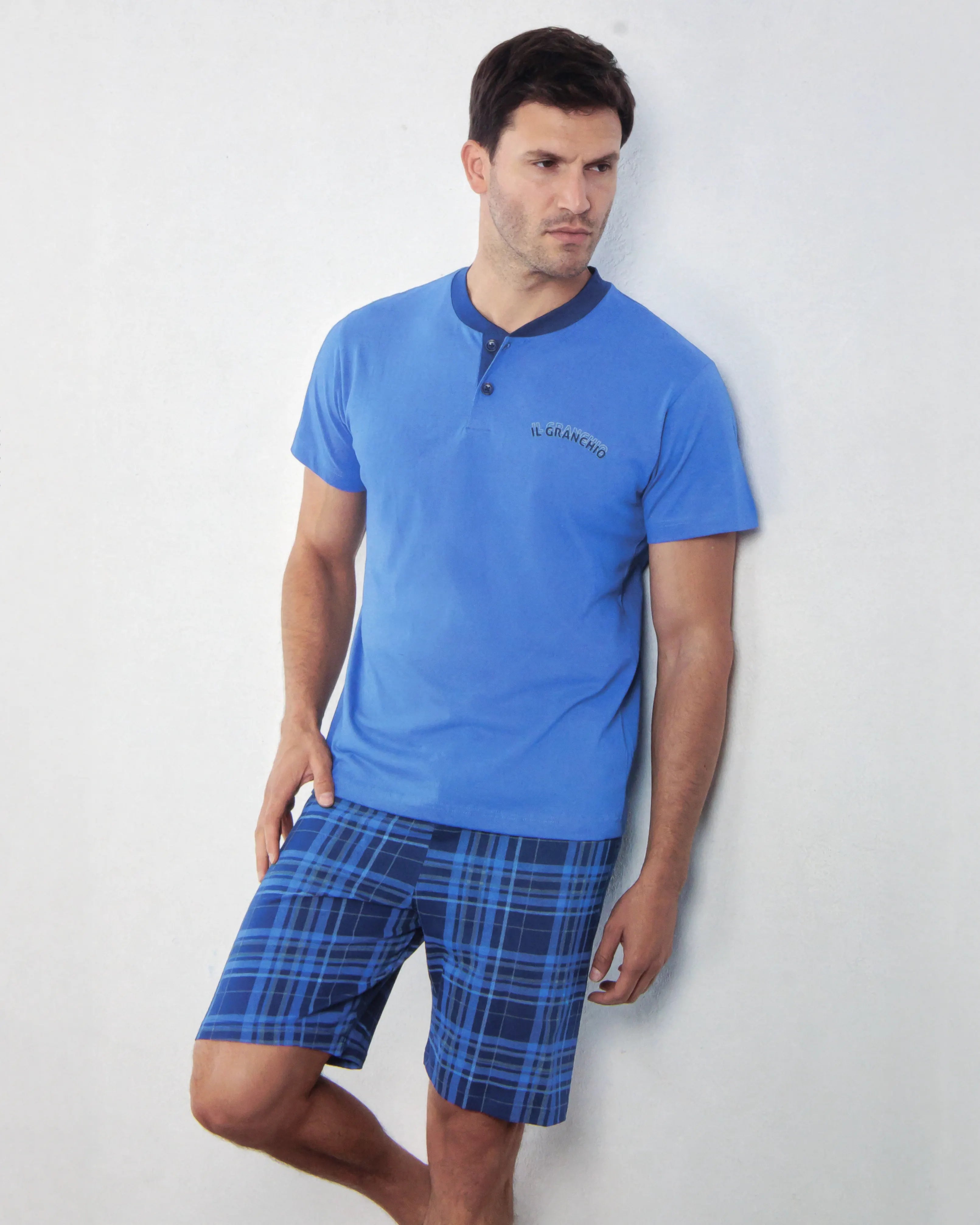 Pigiama corto da uomo in cotone Il Granchio GP1159