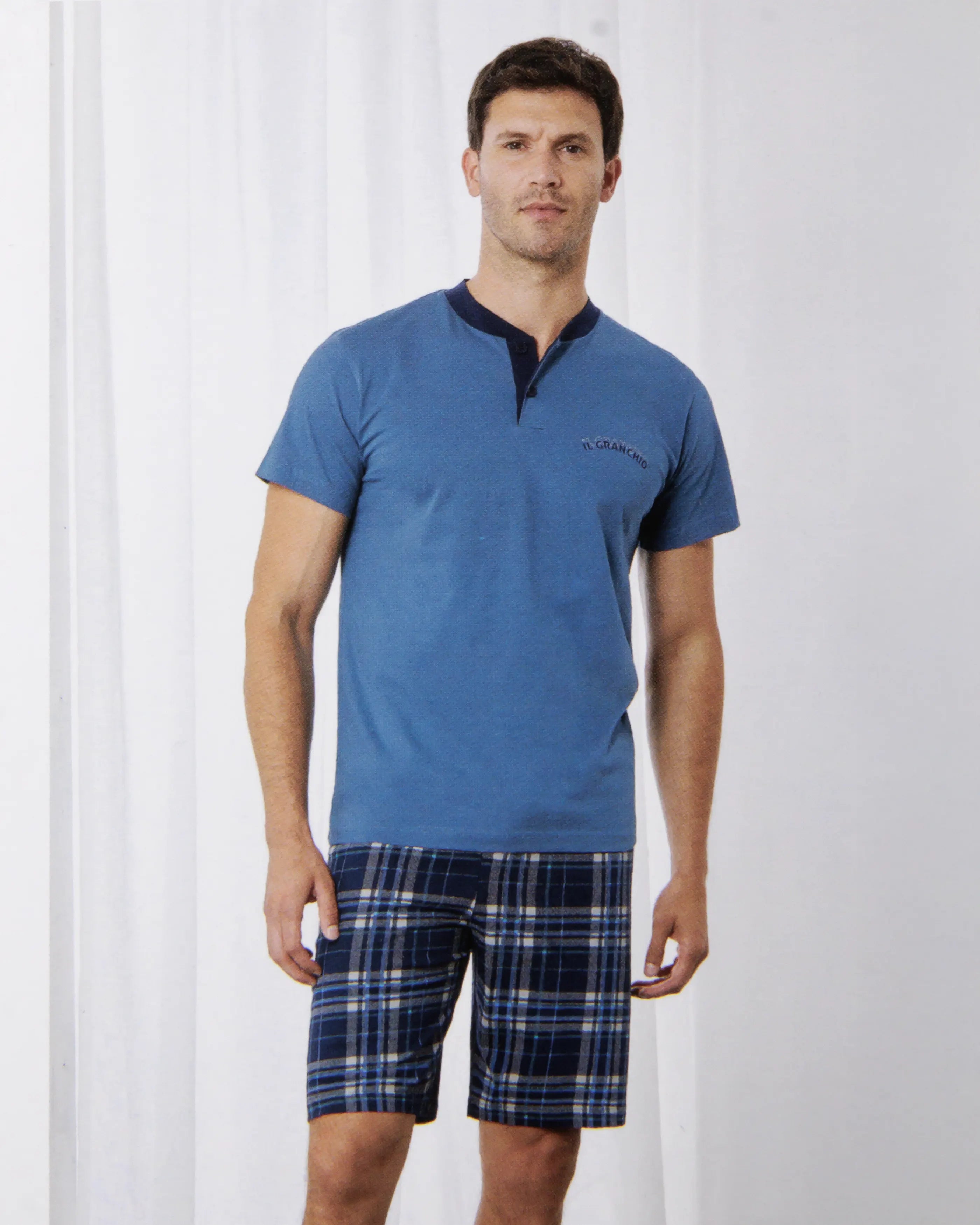 Pigiama corto da uomo in cotone Il Granchio GP1159