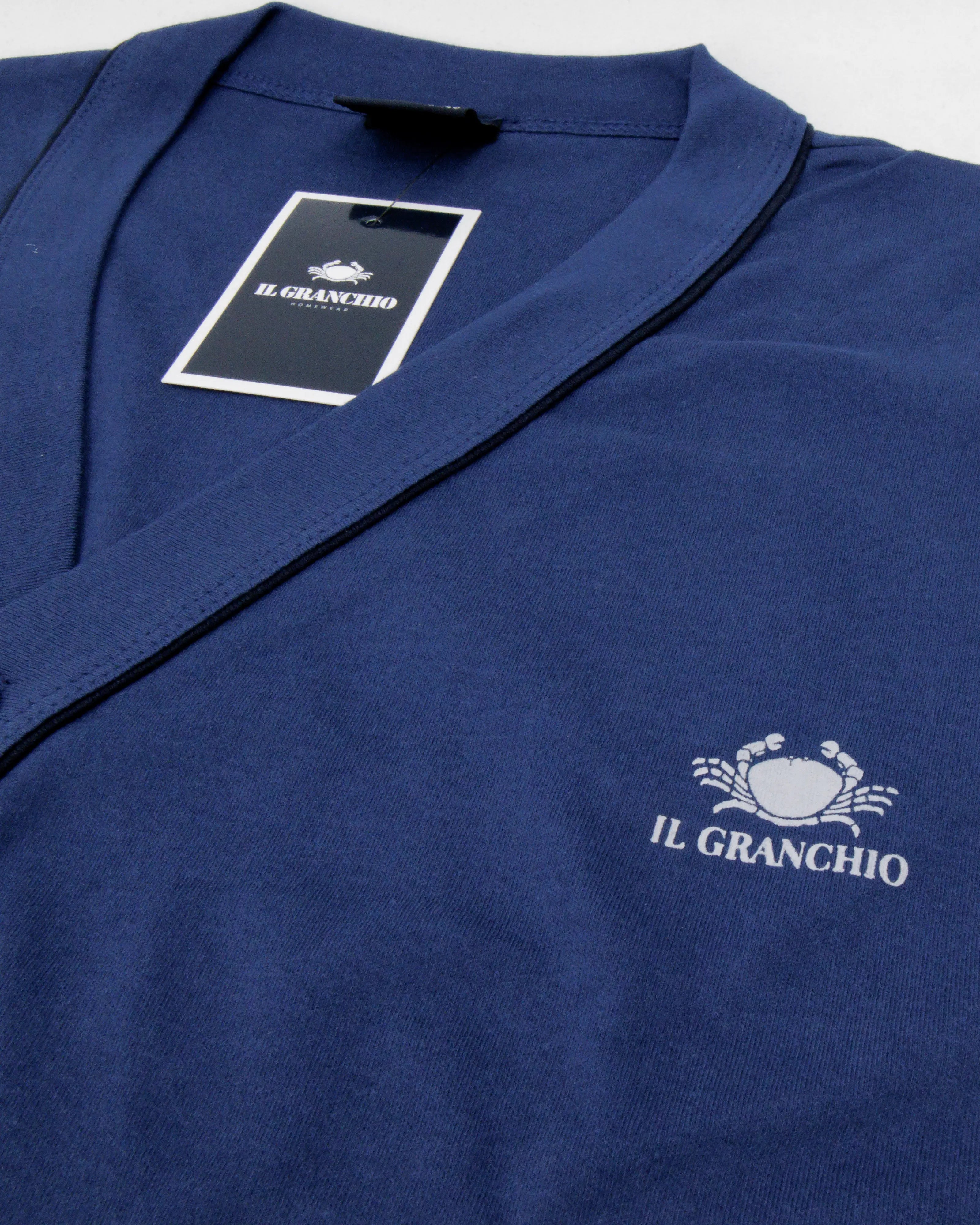 Pigiama da uomo aperto in cotone interlock Il Granchio GP2093/A