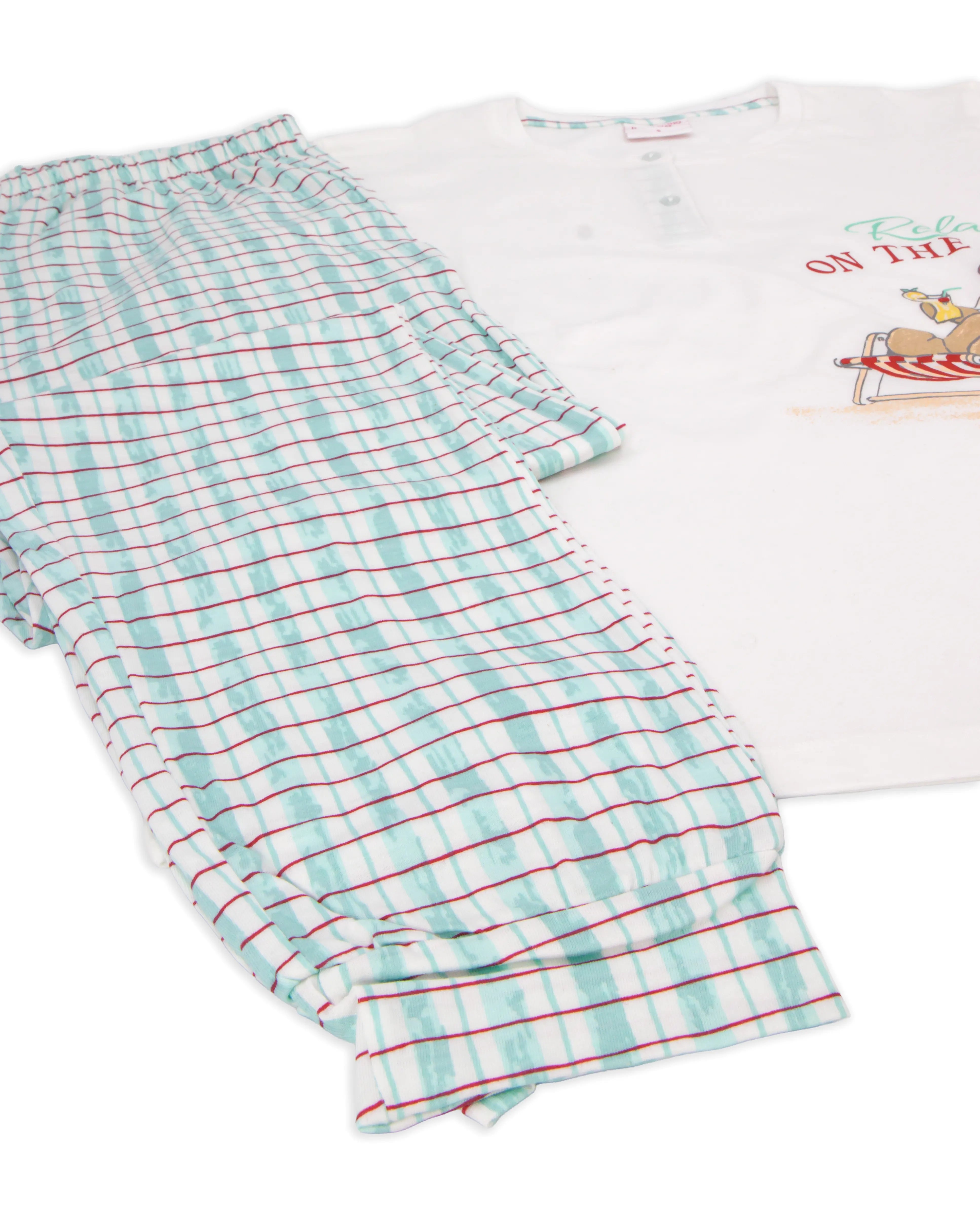 Pigiama lungo da donna in cotone Il Granchio GP5118