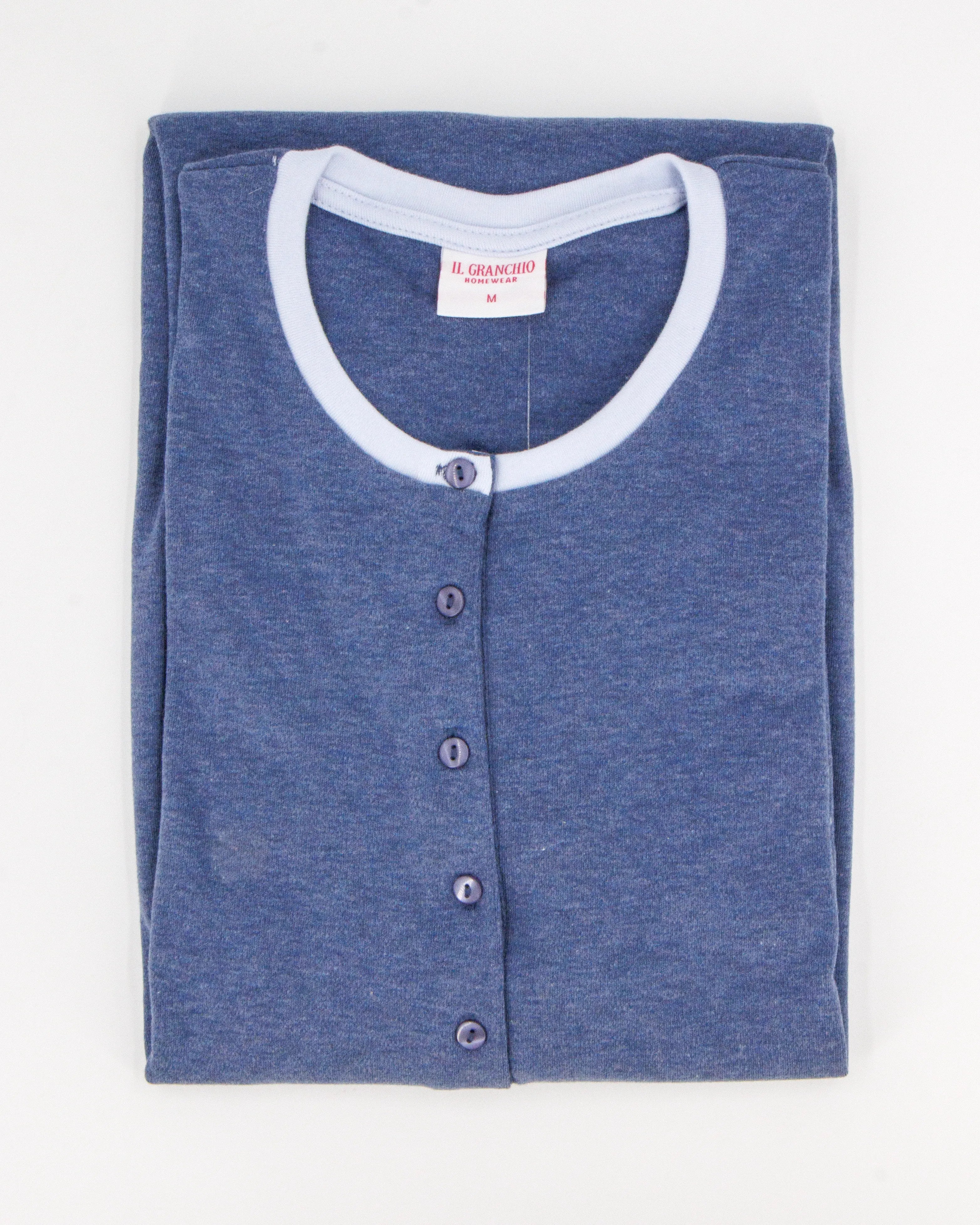 Camicia da Notte in cotone interlock Il Granchio GP6106