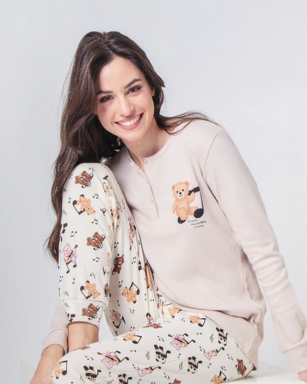 Pigiama da donna in cotone interlock Il Granchio GP6136