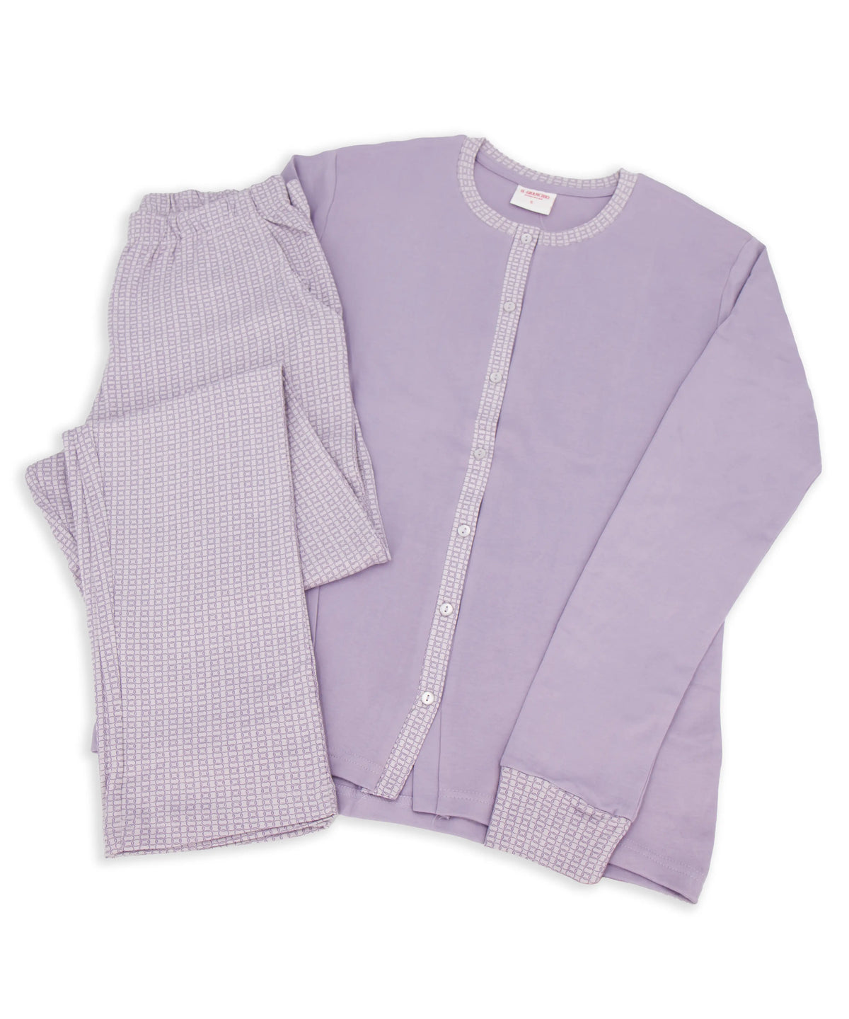 Pigiama aperto da donna manica lunga in cotone interlock Il Granchio GP6139/A