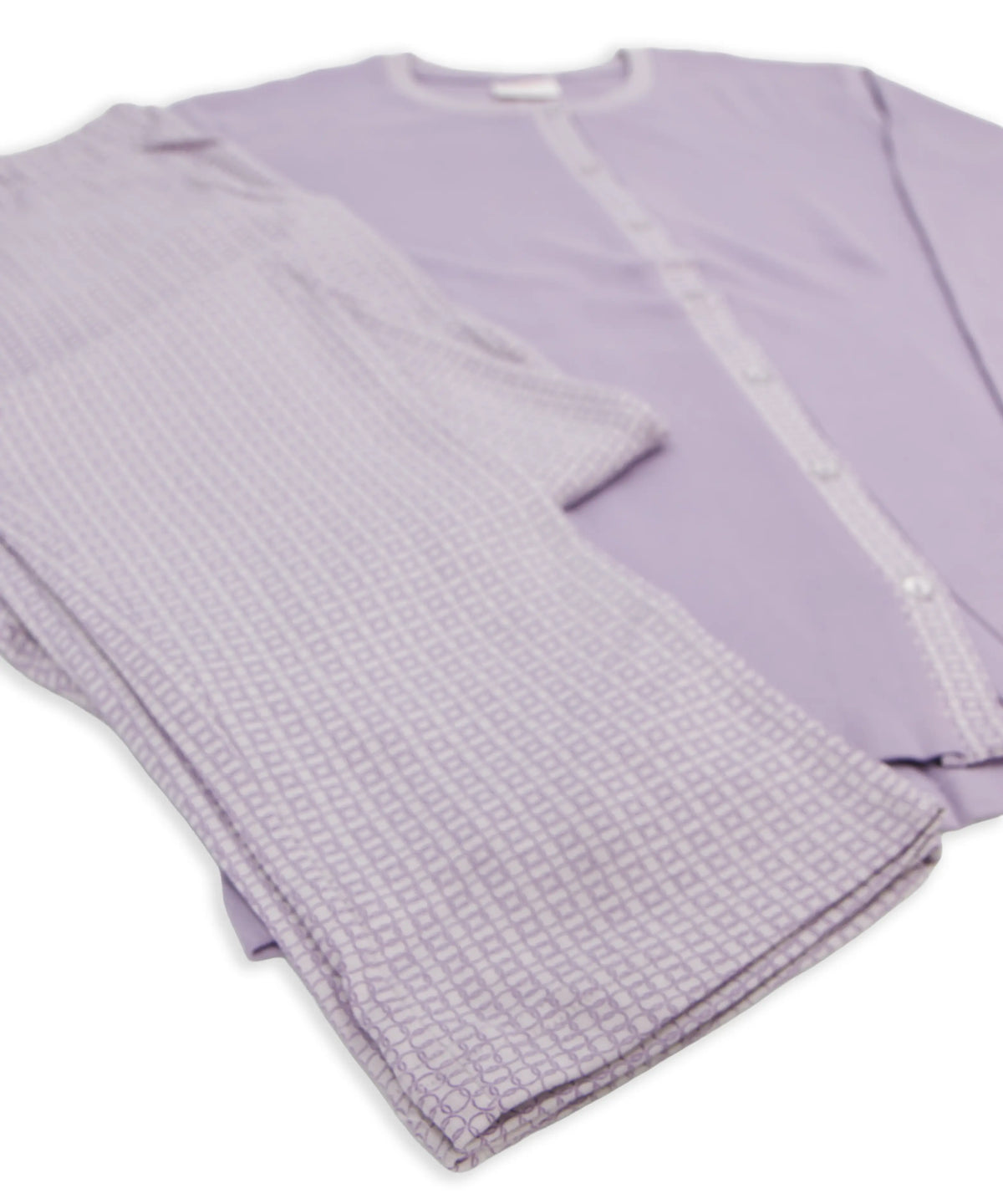 Pigiama aperto da donna manica lunga in cotone interlock Il Granchio GP6139/A