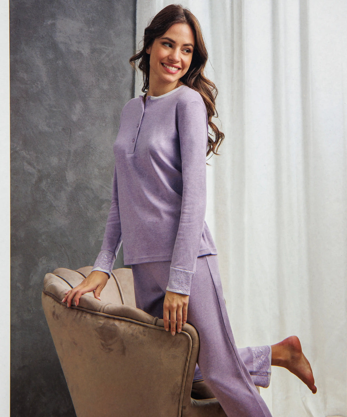 Pigiama da donna in cotone interlock Il Granchio GP6103