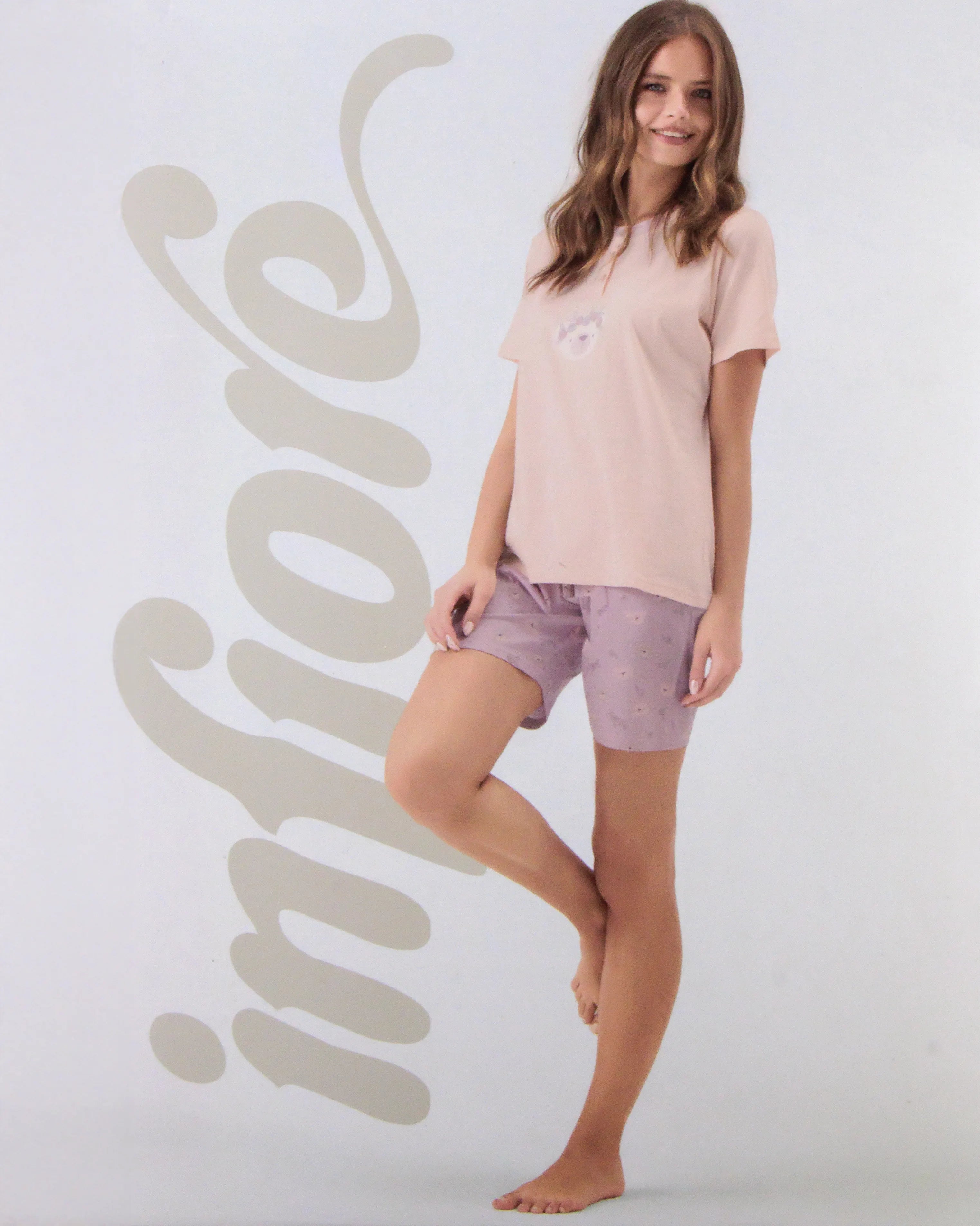 Pigiama corto da donna in cotone Infiore 65.4033