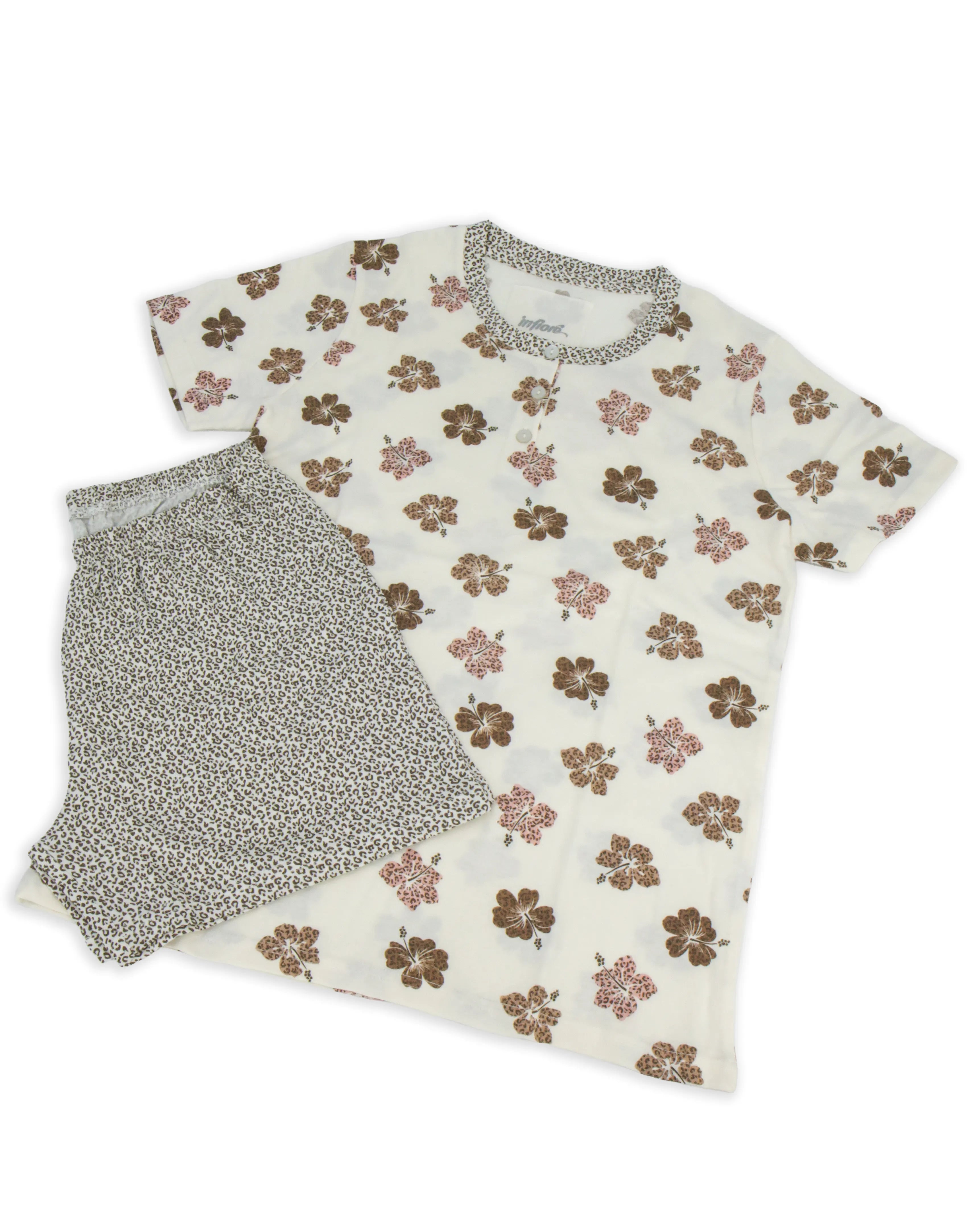 Pigiama corto da donna in cotone Infiore 65.4143