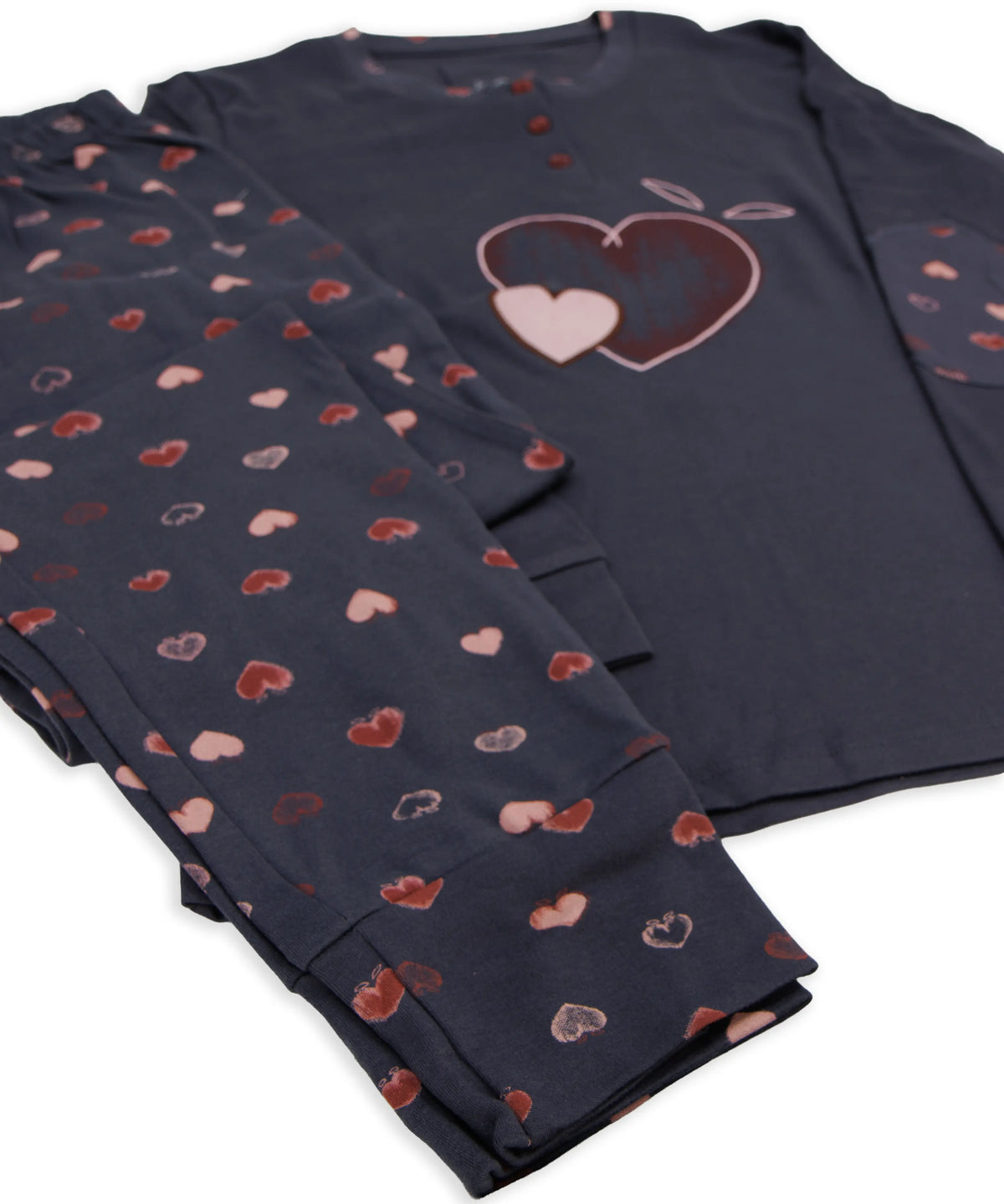 Pigiama lungo da donna in cotone interlock Infiore 65.4605