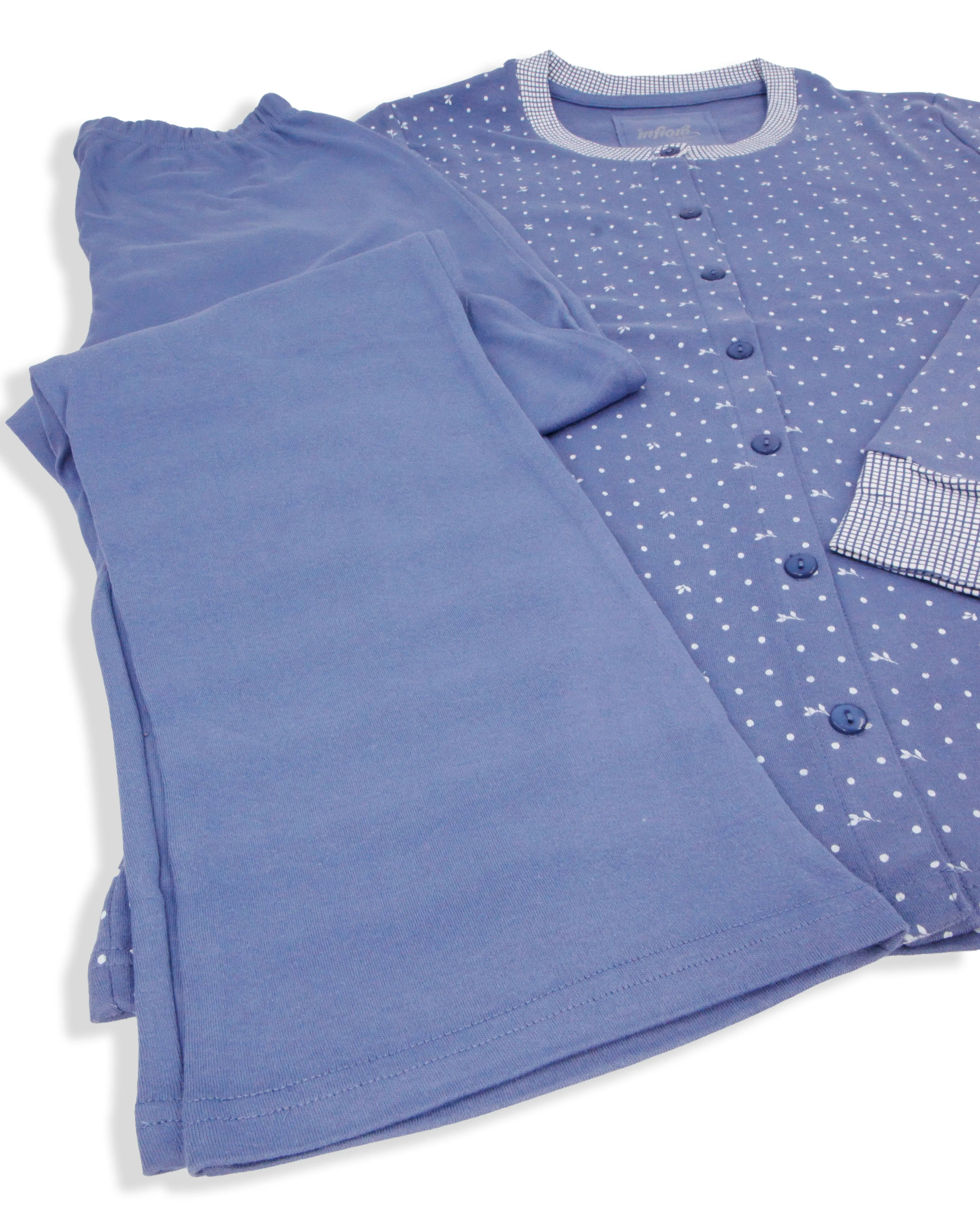 Pigiama aperto da donna in cotone interlock Infiore 652897