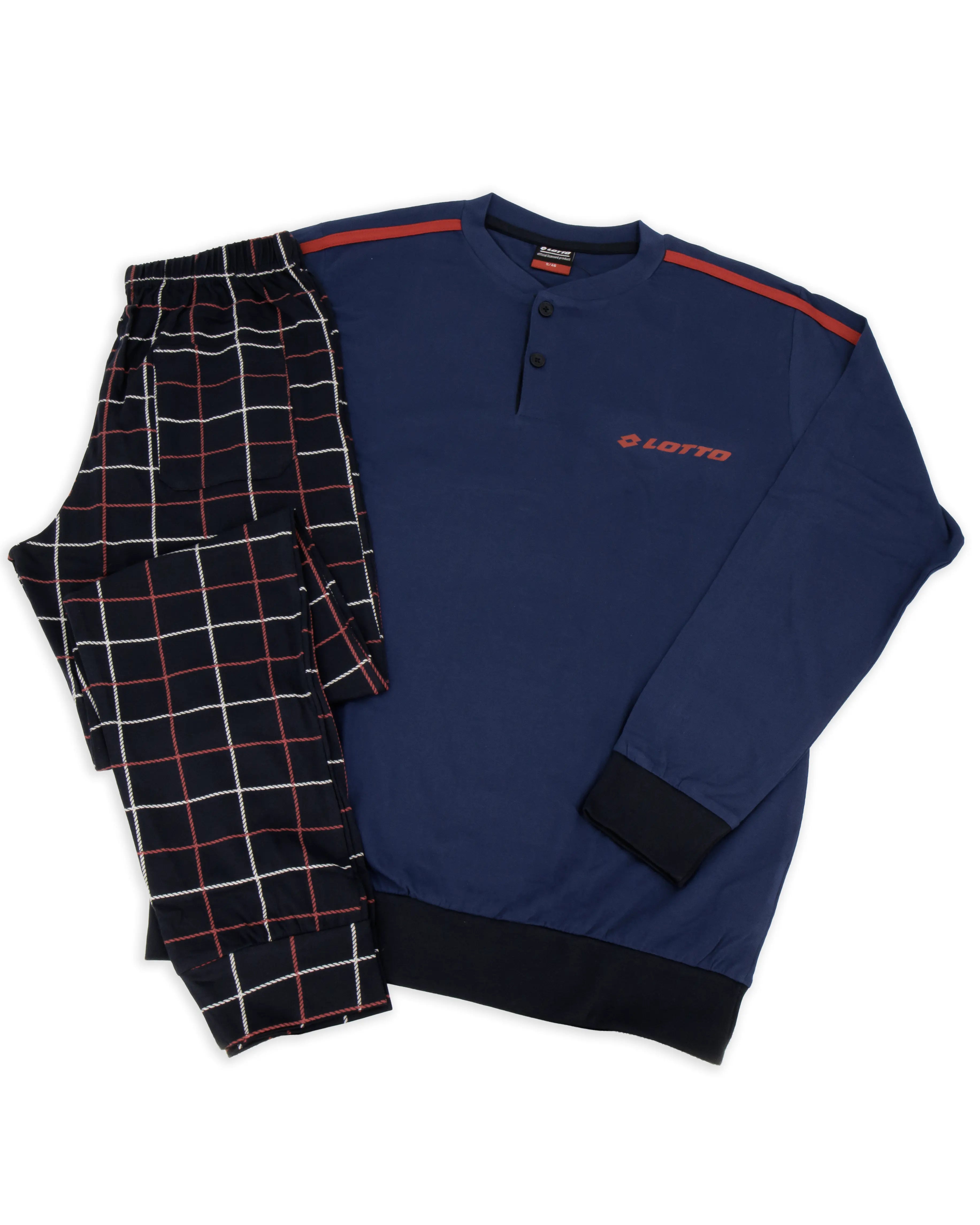 Pigiama Lungo da Uomo in cotone Lotto LP1227