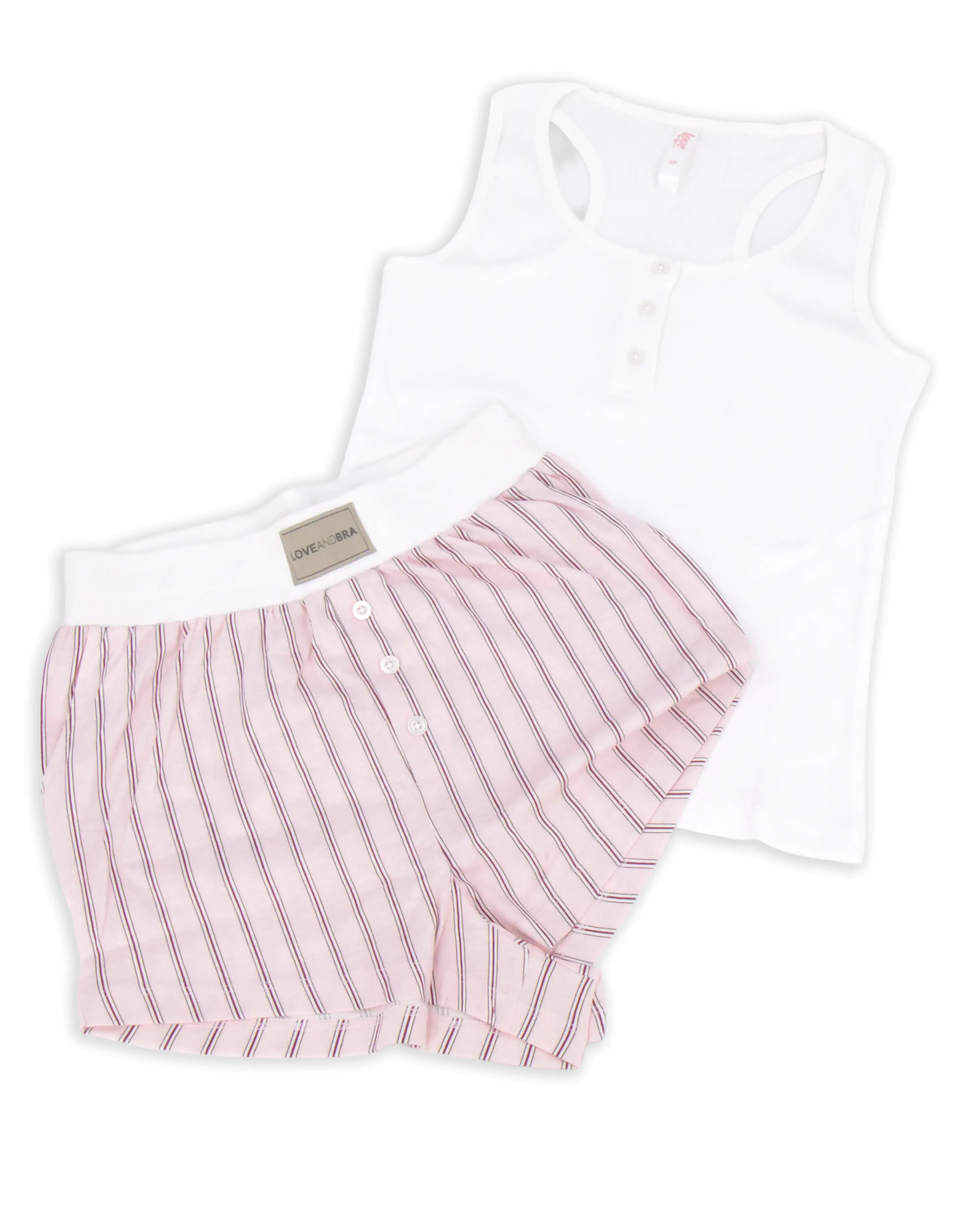 Pigiama corto da donna in cotone Love and Bra 104498