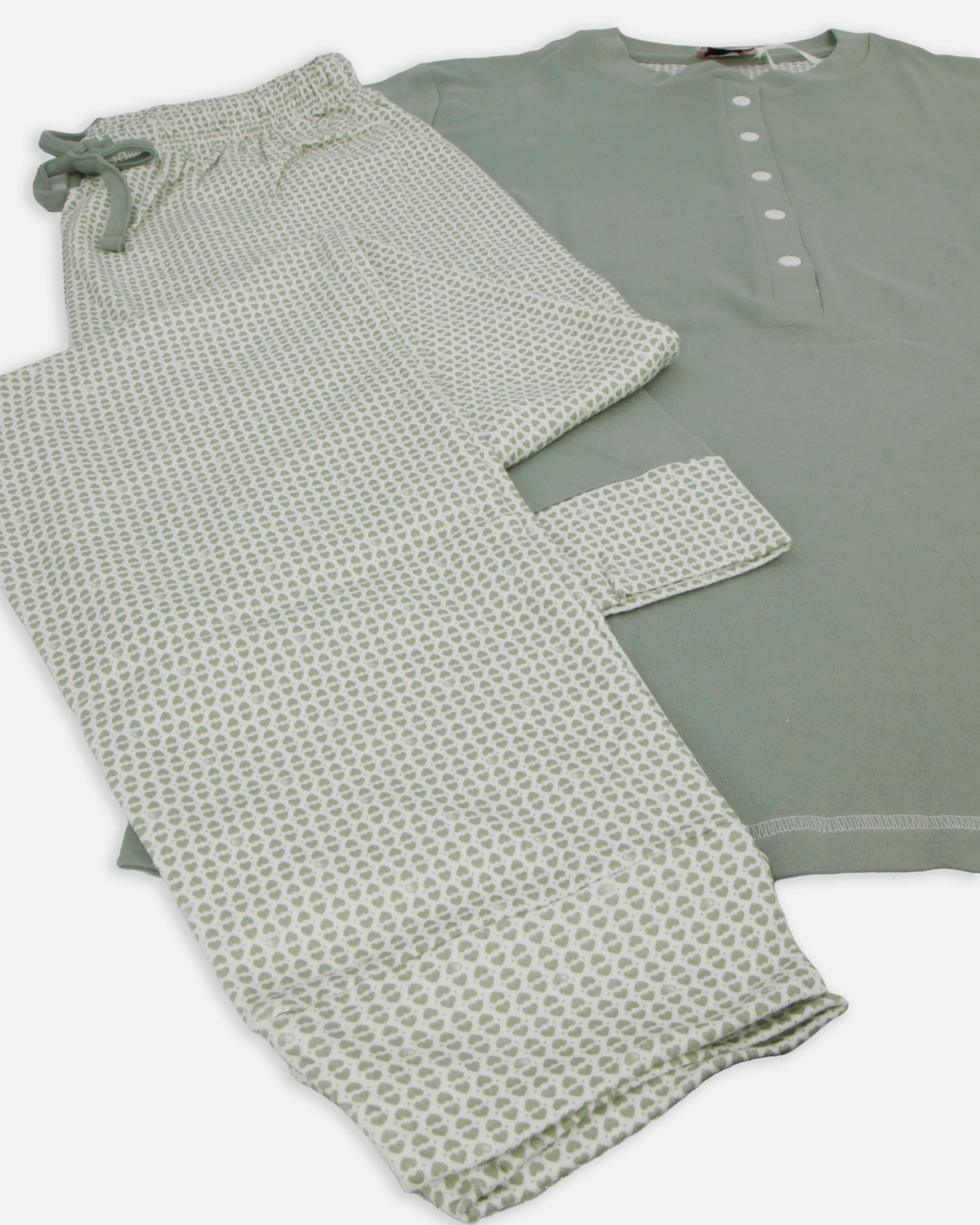 Pigiama lungo da donna in cotone interlock Maristella 5617
