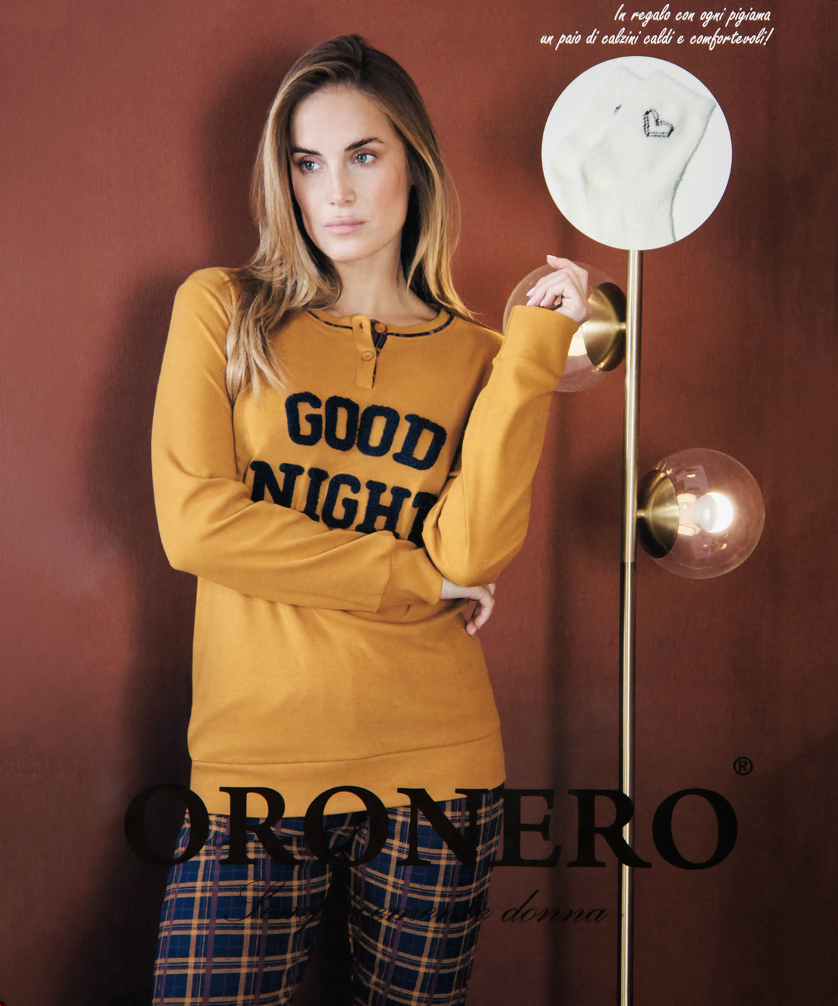 Pigiama da donna in cotone interlock Oronero OD691