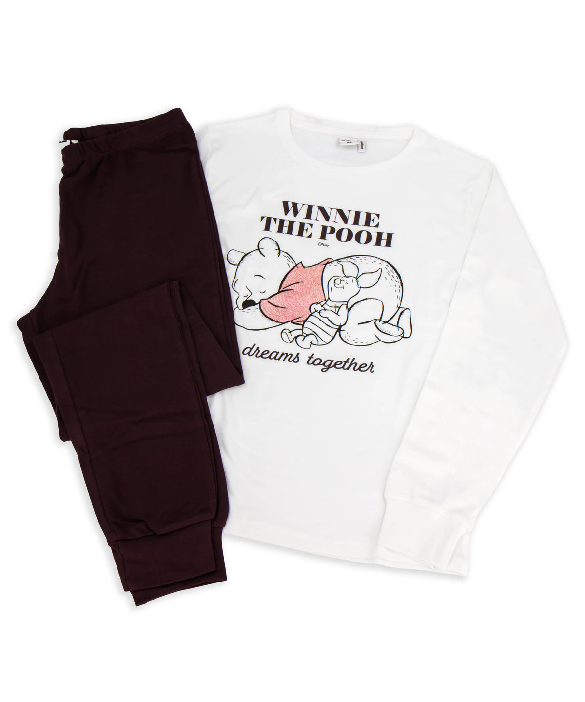 Pigiama lungo da donna in cotone interlock Sabor DYD0892 "Winnie the Pooh"