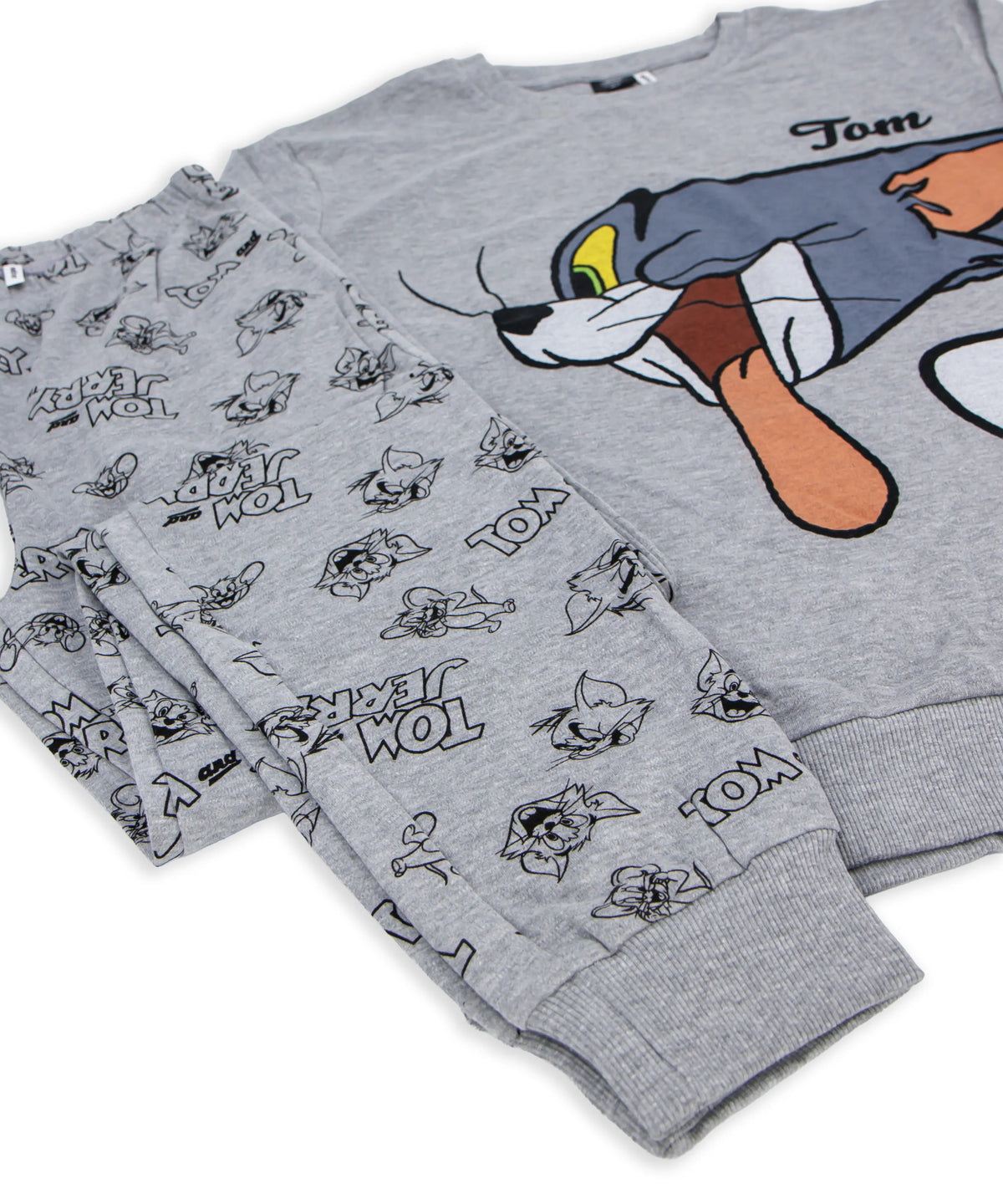 Pigiama lungo da uomo in cotone interlock Sabor WBL7896 "Tom and Jerry"