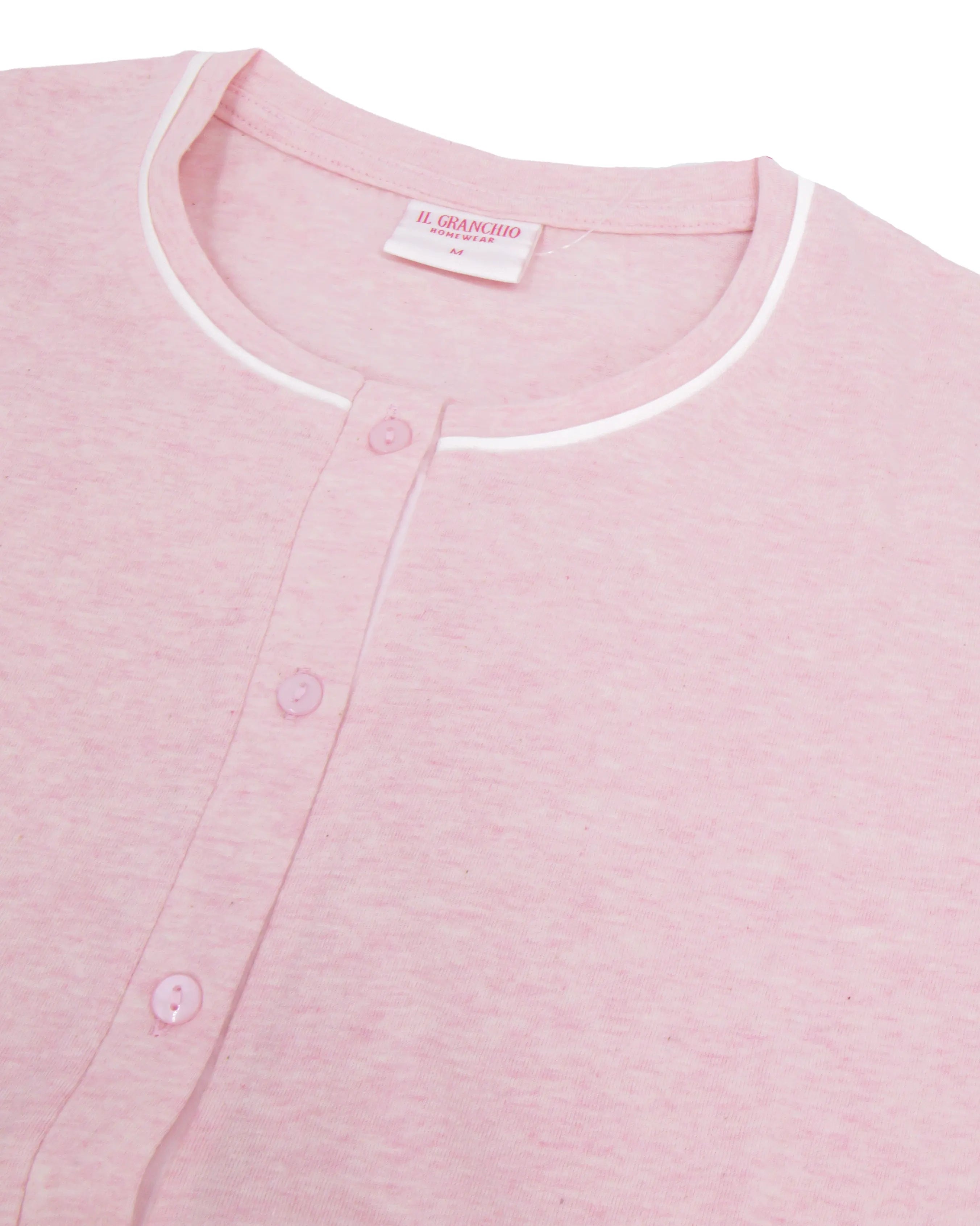 Pigiama aperto da donna manica lunga in cotone Il Granchio GP5125/A