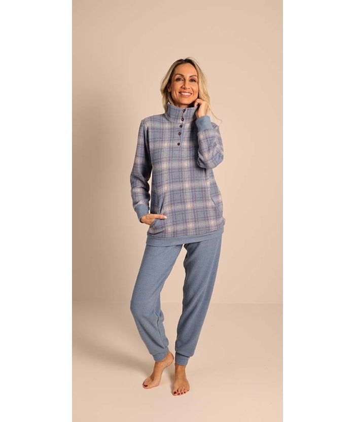 Pigiama da donna in punto milano a collo alto Gary 5141