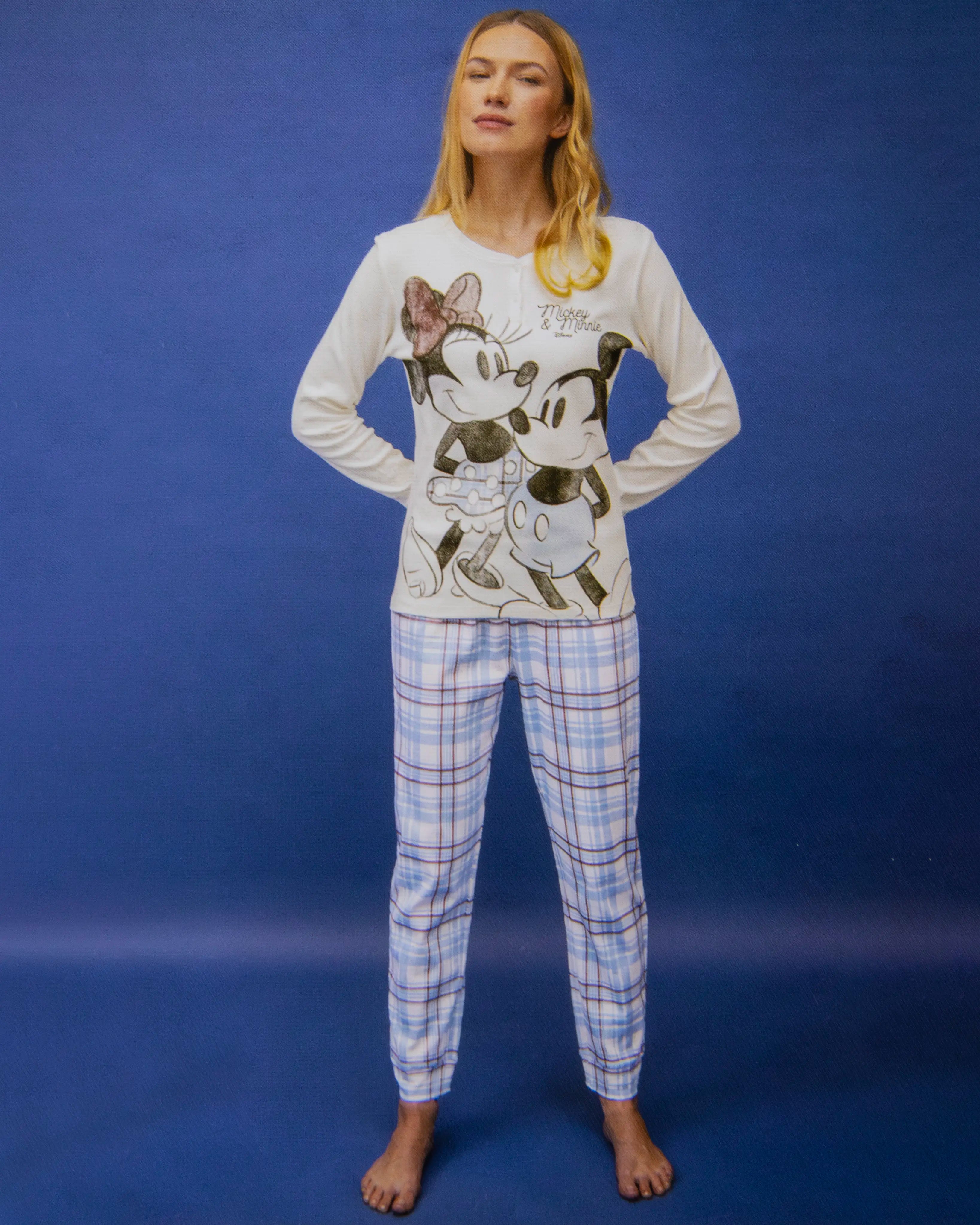 Pigiama da donna in cotone Interlock Sabor DYD2699 "Mickey and Friends"