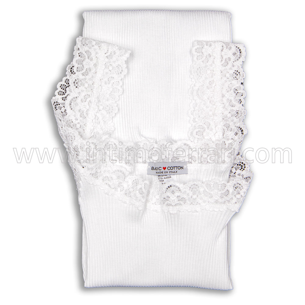 Canottiera a spalla larga in cotone Basic Cotton 602