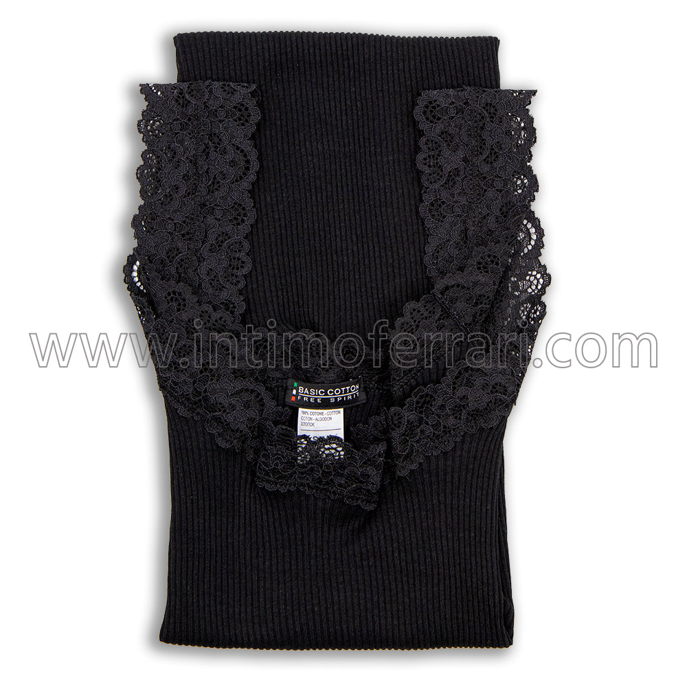 Canottiera a spalla larga in cotone Basic Cotton 602