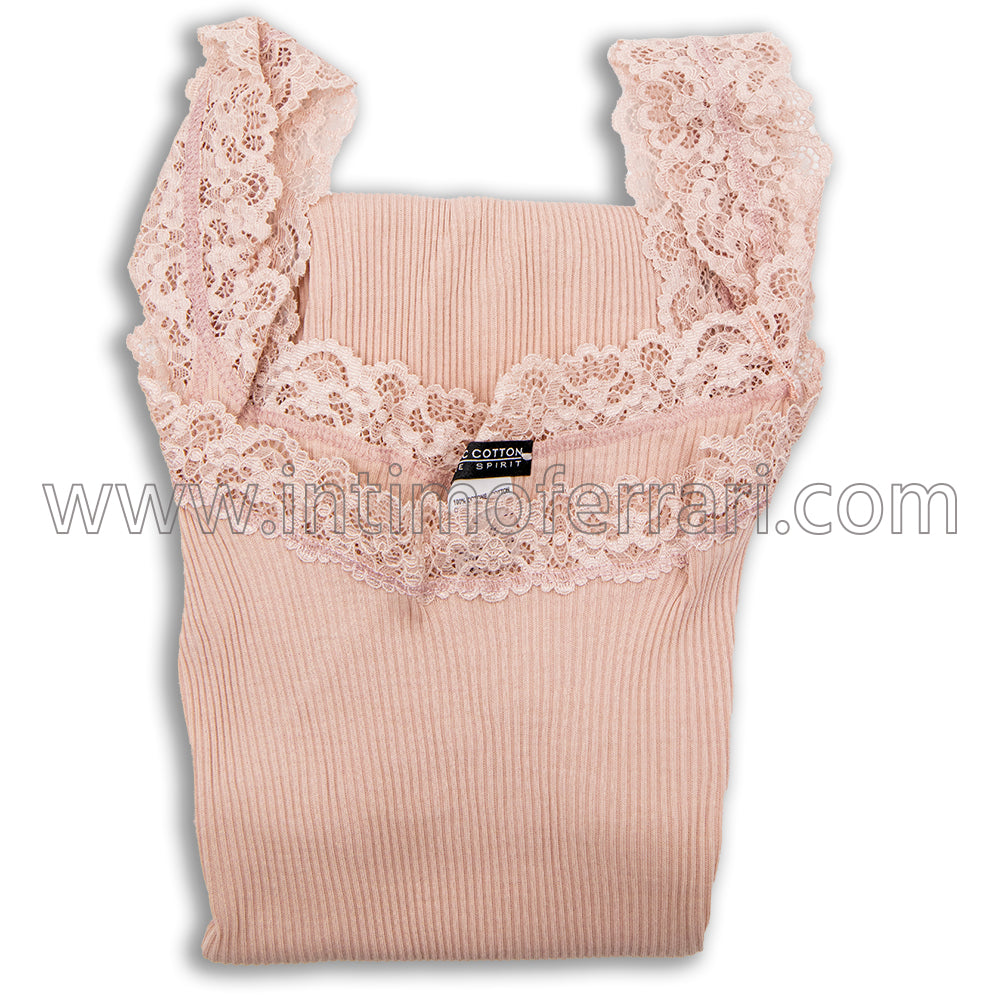 Canottiera a spalla larga in cotone Basic Cotton 602