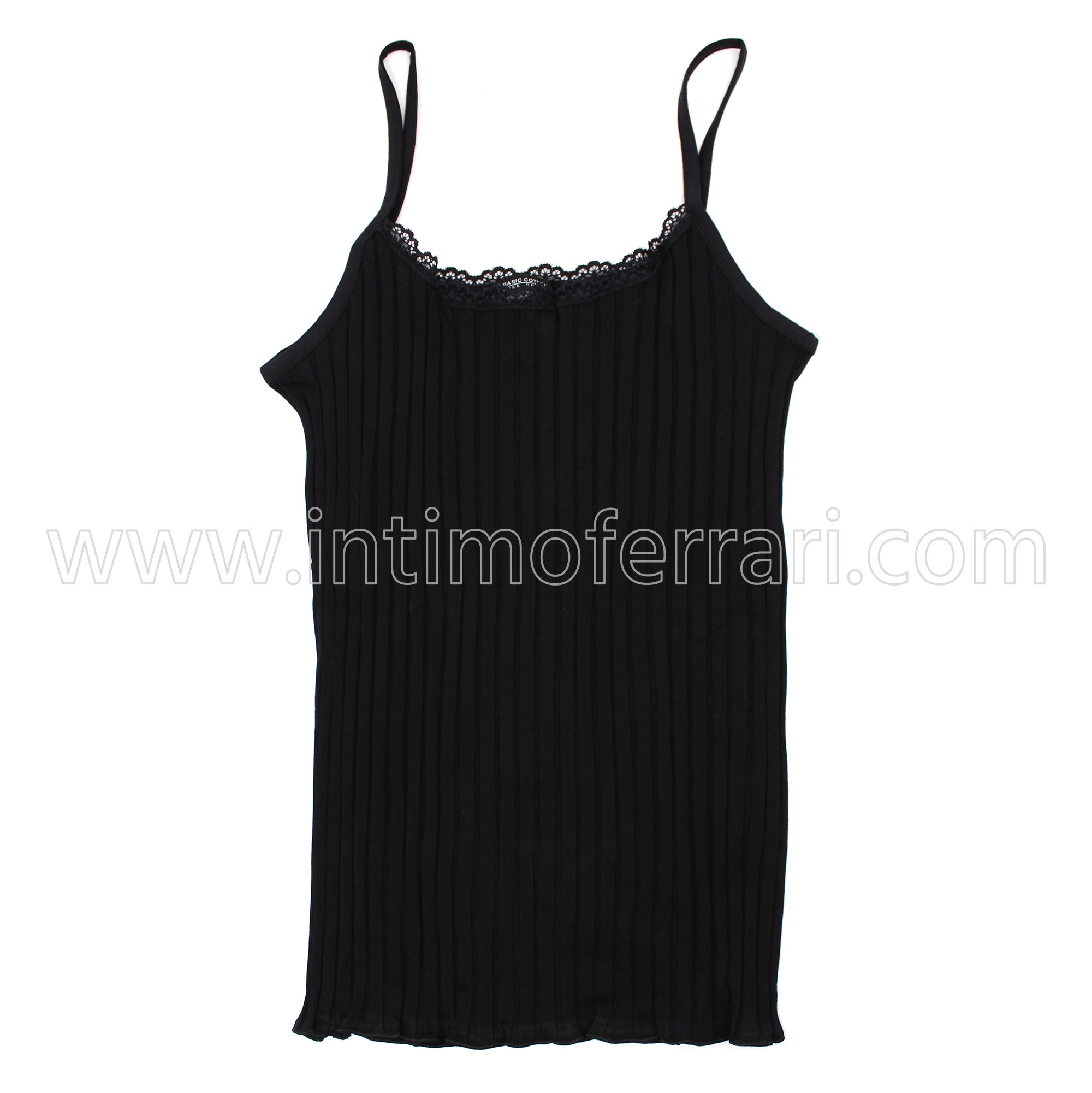 Canottiera a spalla fine in cotone Basic Cotton 6500